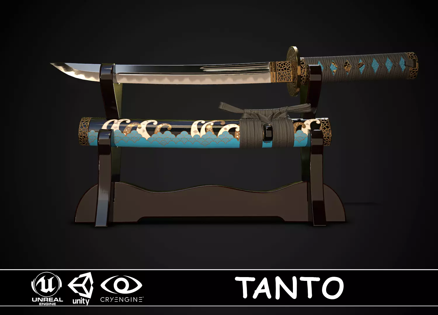 Tanto 01 Low-poly 3D model_0