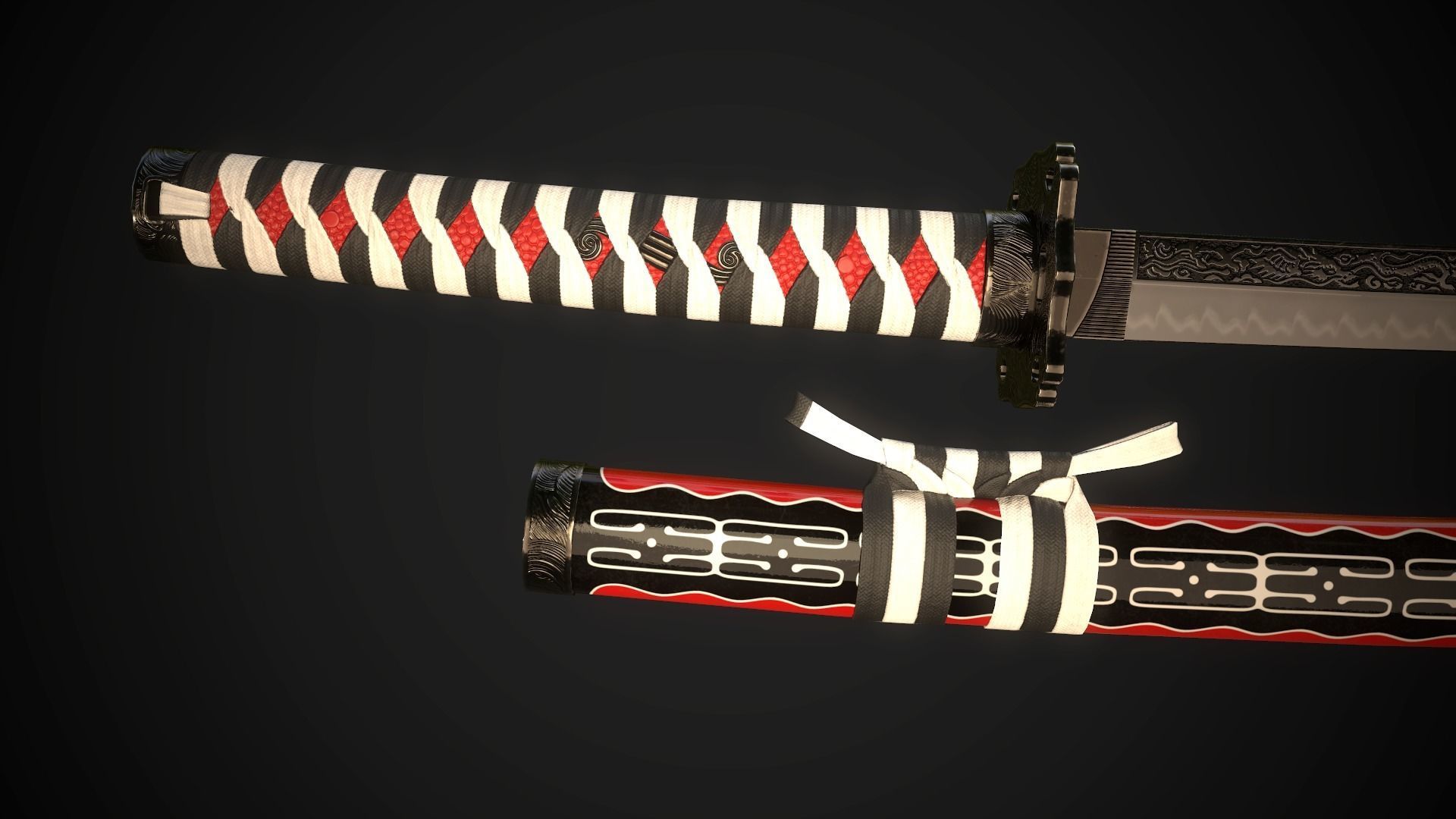 Katana 02 Low-poly 3D model_5