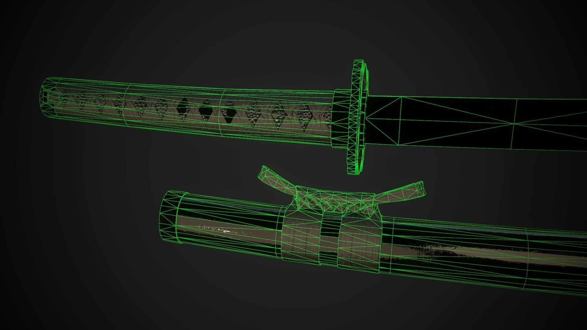 Katana 02 Low-poly 3D model_10