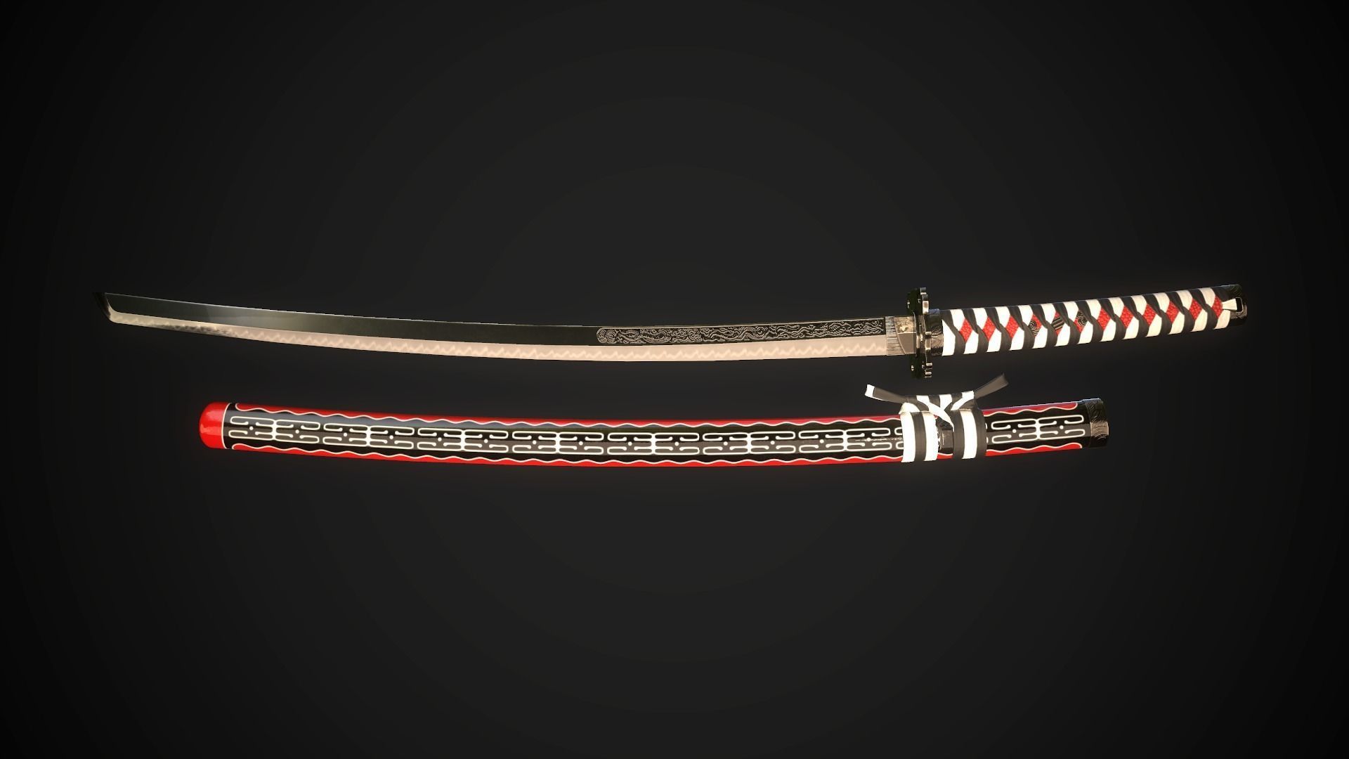 Katana 02 Low-poly 3D model_2