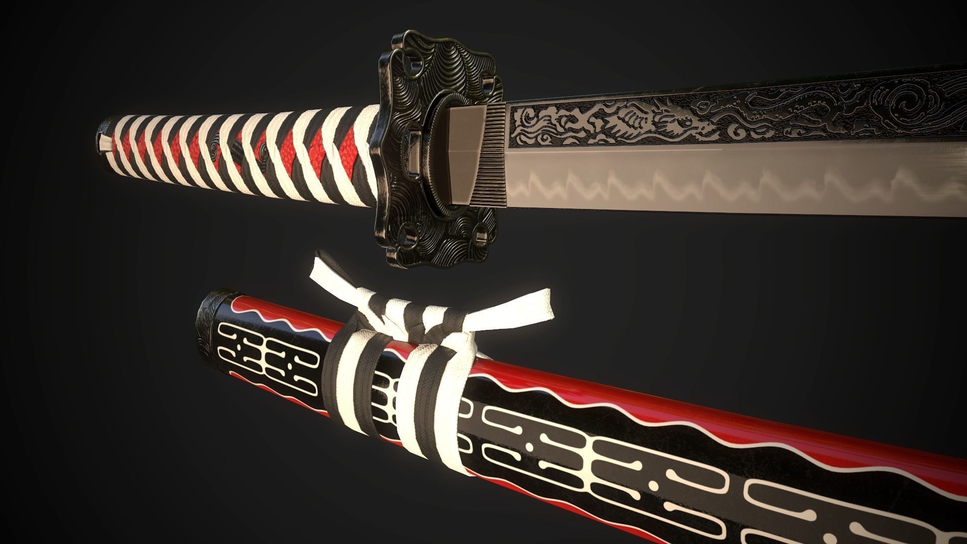 Katana 02 Low-poly 3D model_6