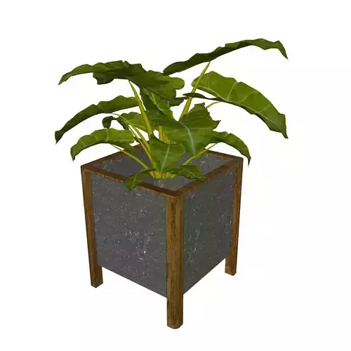 Grey marble planter pot 3D model