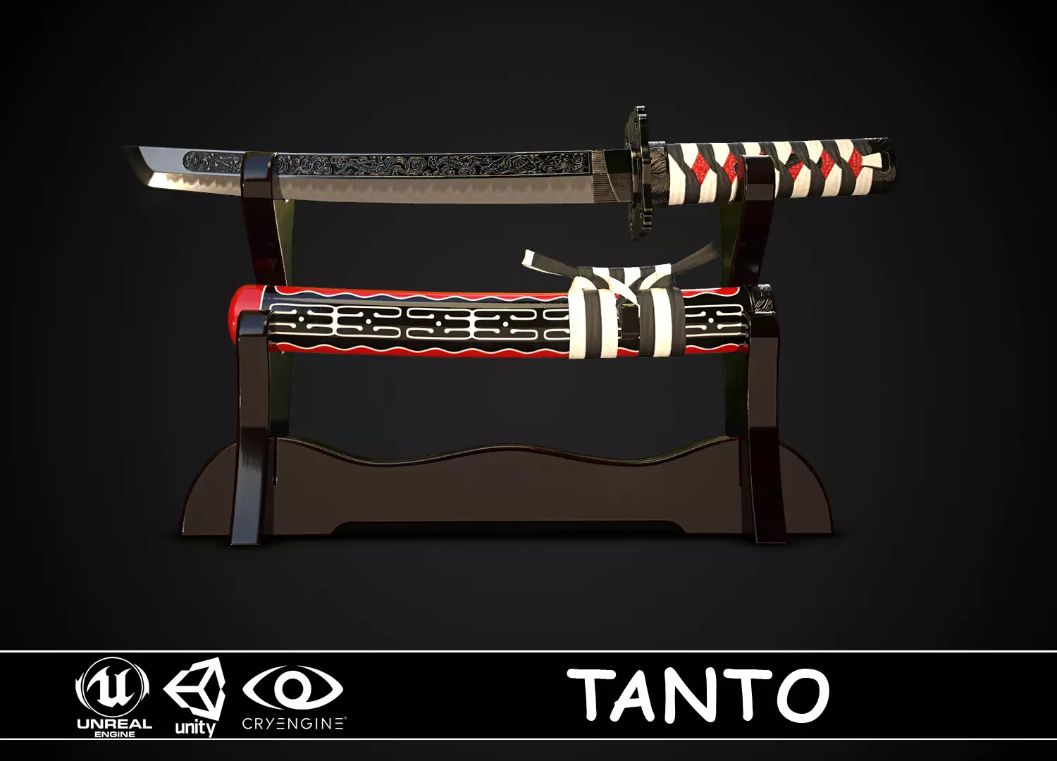Tanto 02 Low-poly 3D model_0