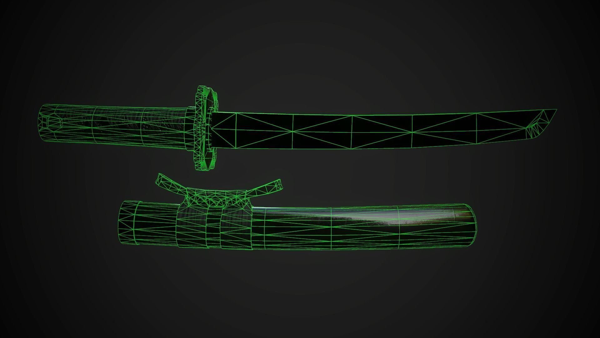 Tanto 02 Low-poly 3D model_10