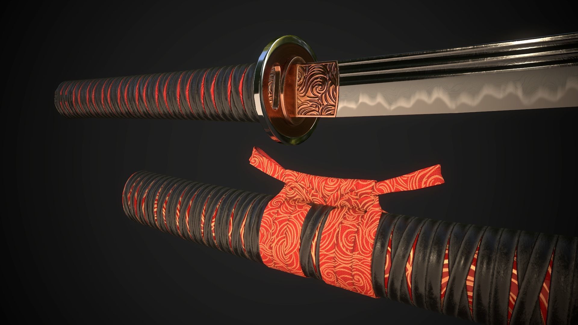 Katana 03 Low-poly 3D model_6