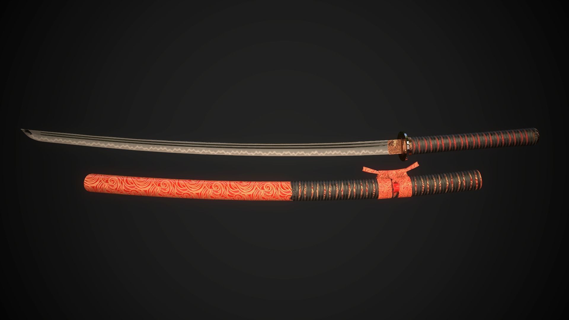 Katana 03 Low-poly 3D model_2
