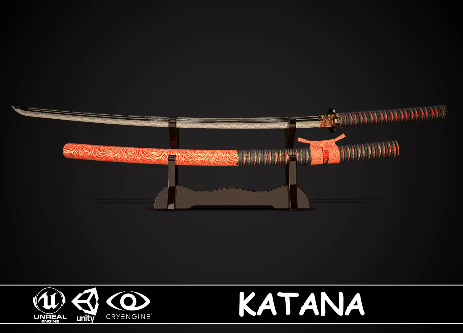 Katana 03 Low-poly 3D model_0