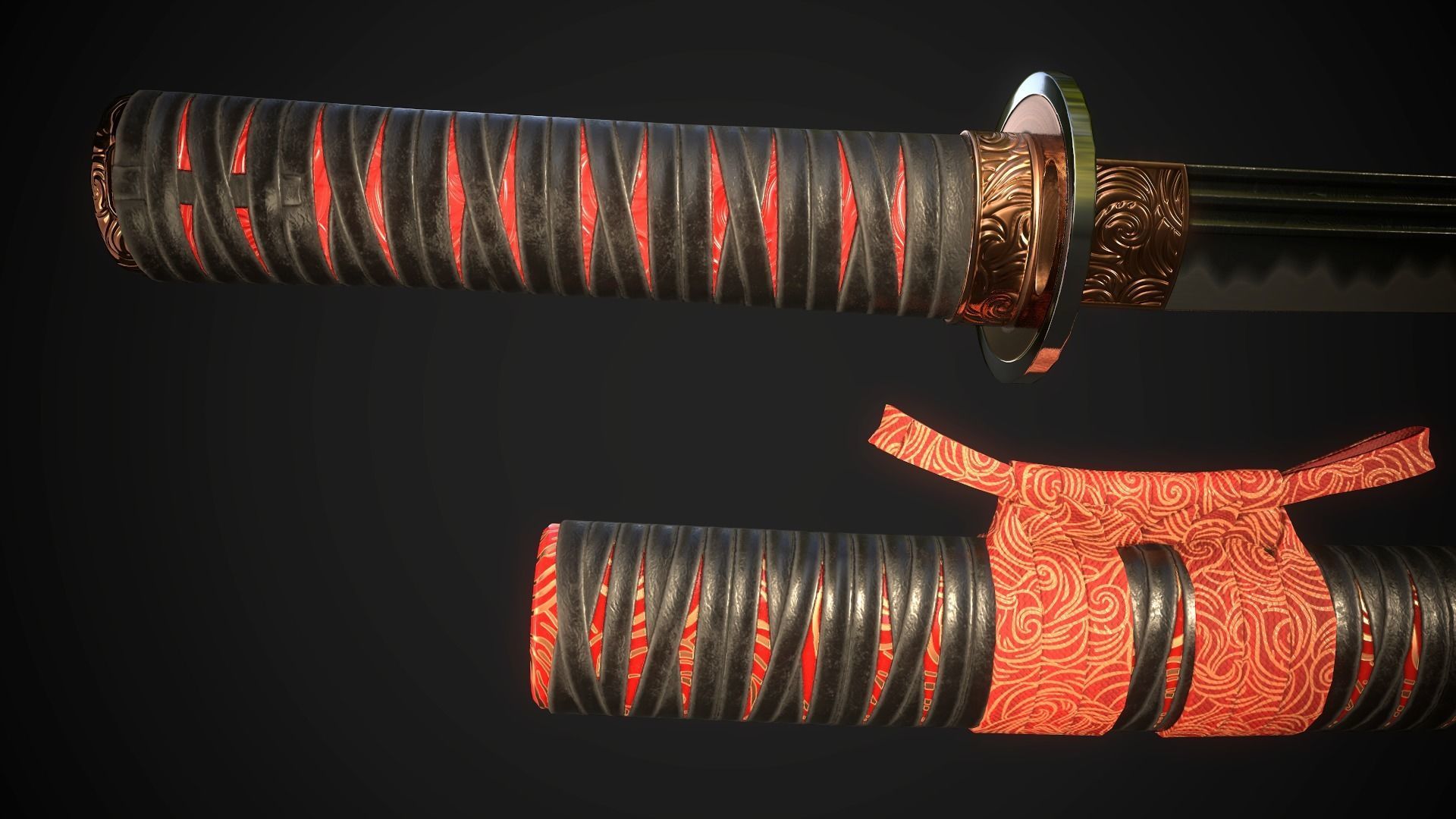 Tanto 03 Low-poly 3D model_5