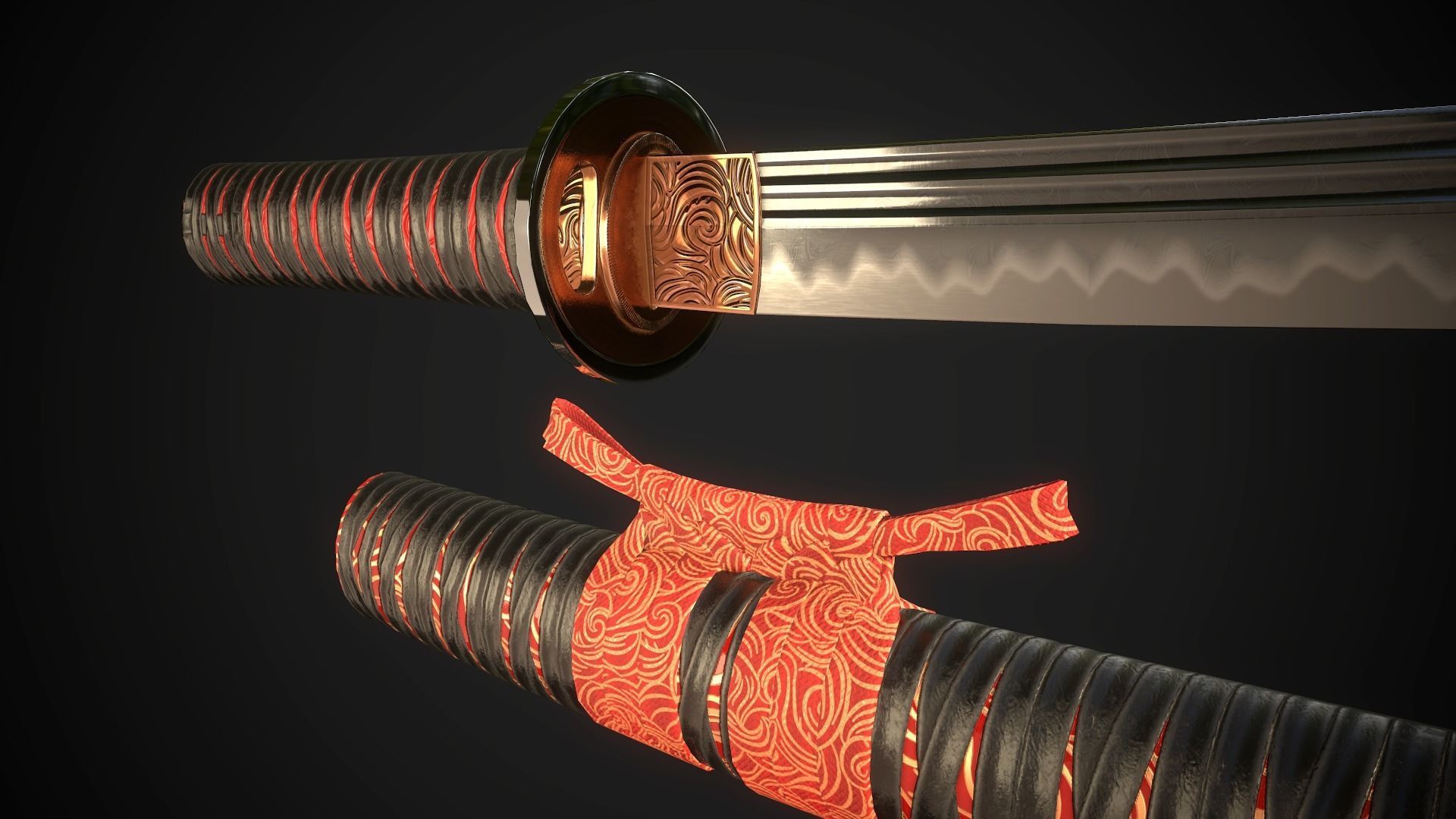 Tanto 03 Low-poly 3D model_6