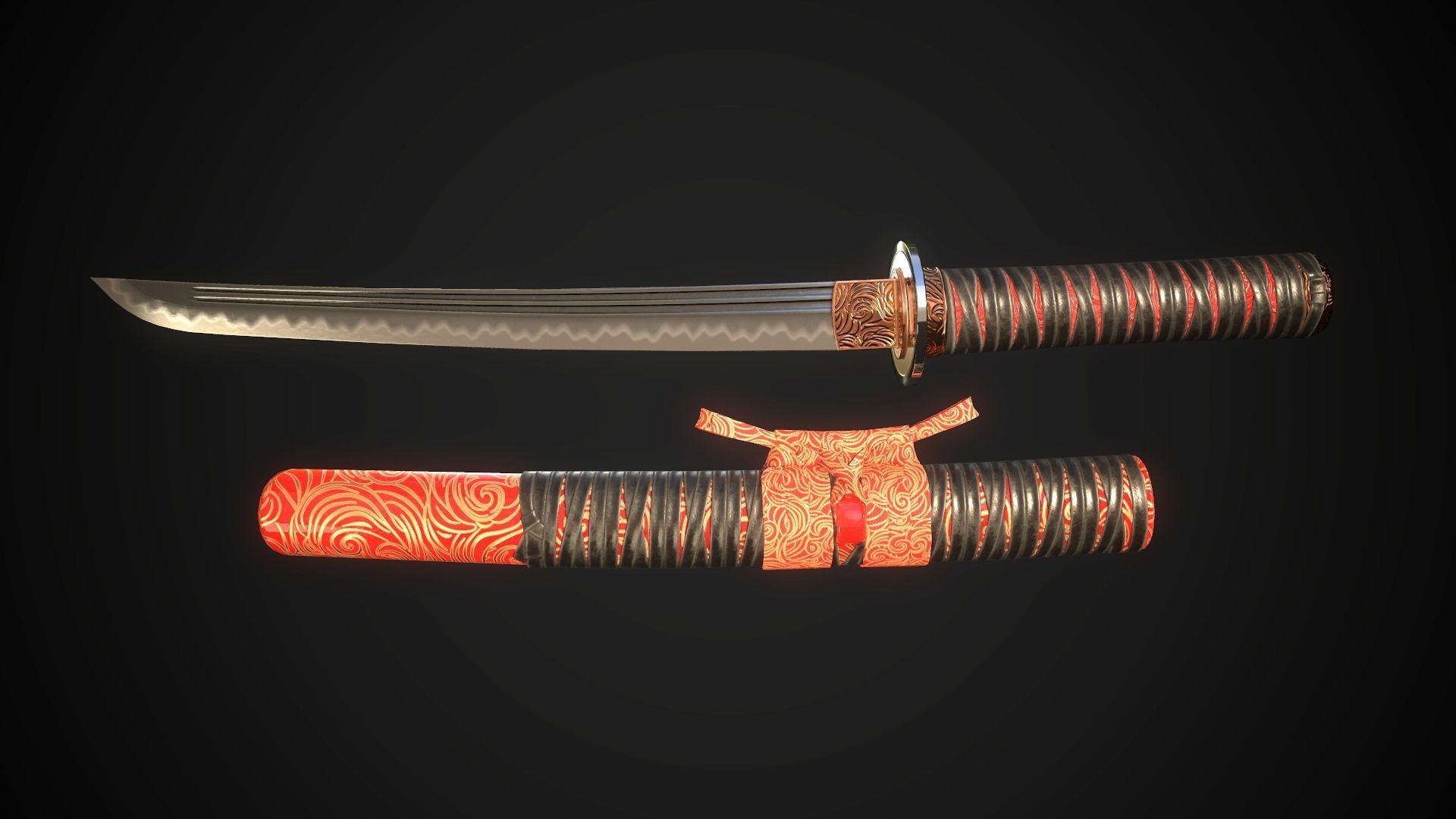 Tanto 03 Low-poly 3D model_2
