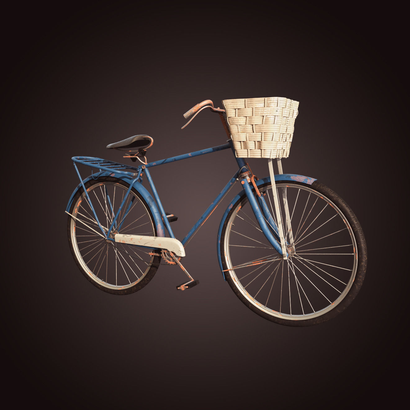 old rusted  bicycle 3D model_2