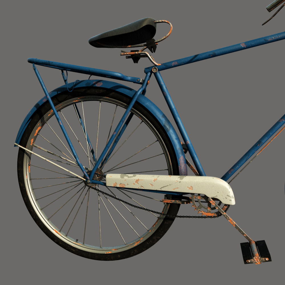 old rusted  bicycle 3D model_1