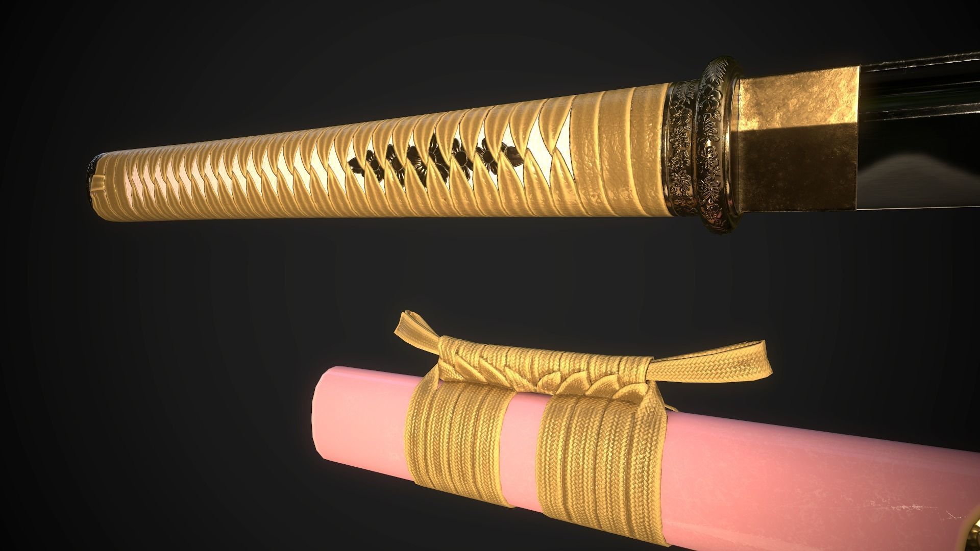 Katana 04 Low-poly 3D model_6