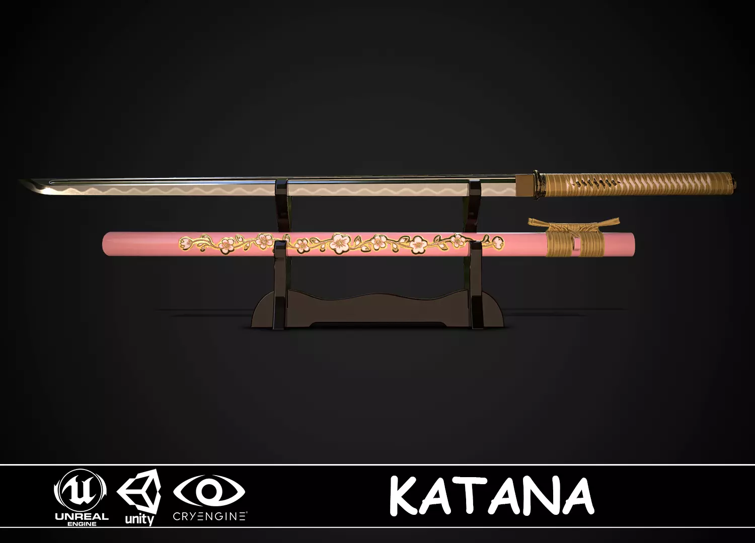 Katana 04 Low-poly 3D model_0