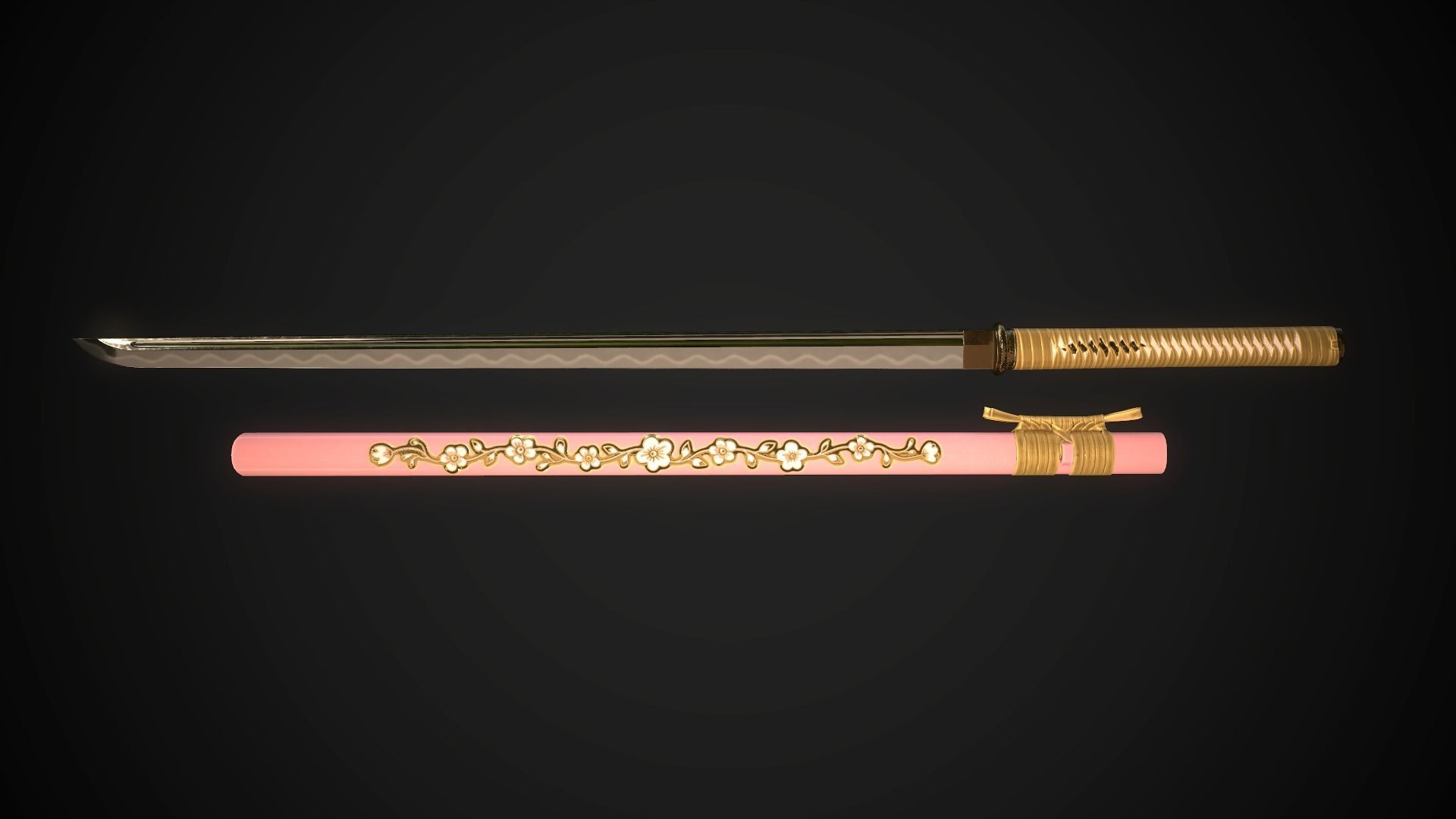 Katana 04 Low-poly 3D model_2
