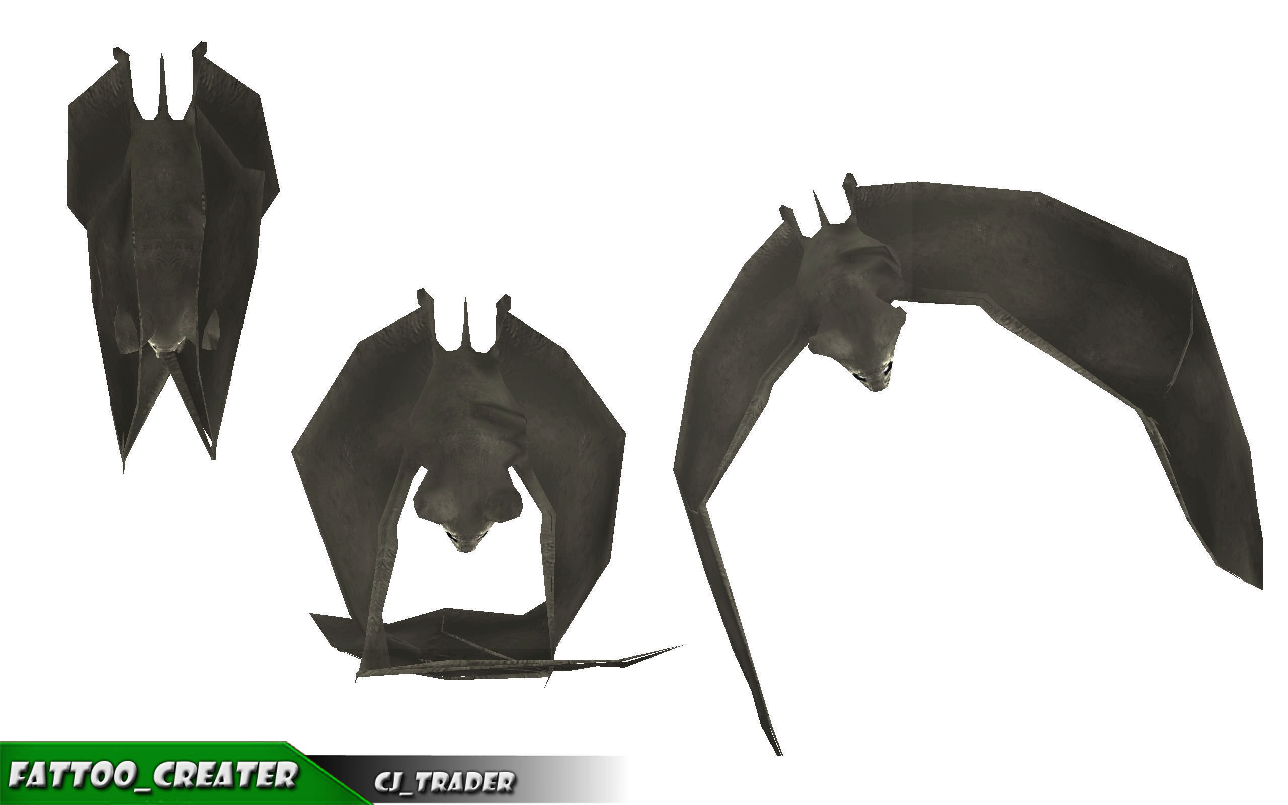 Low-poly Bat Rigged Animated Low-poly 3D model_4