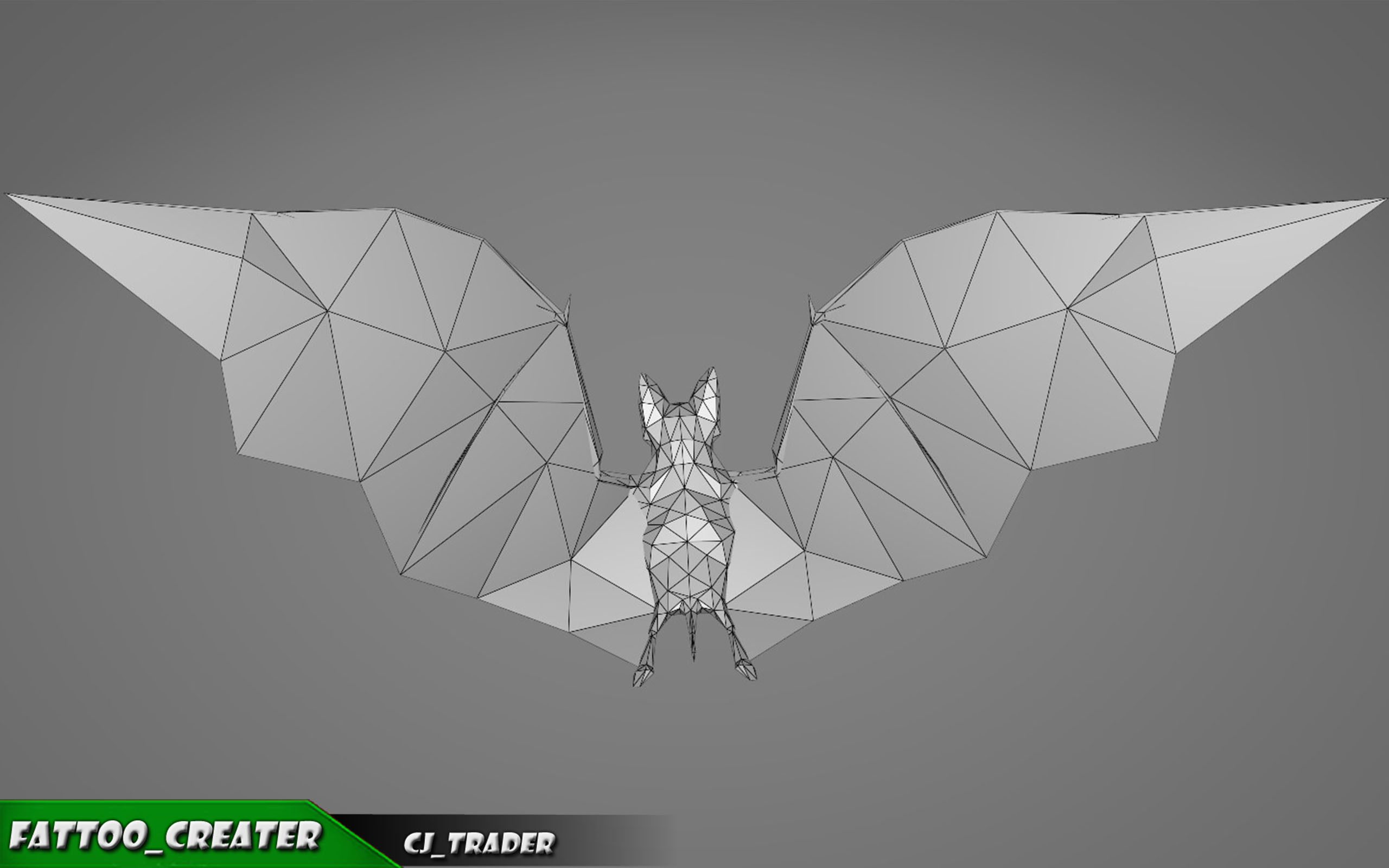 Low-poly Bat Rigged Animated Low-poly 3D model_5