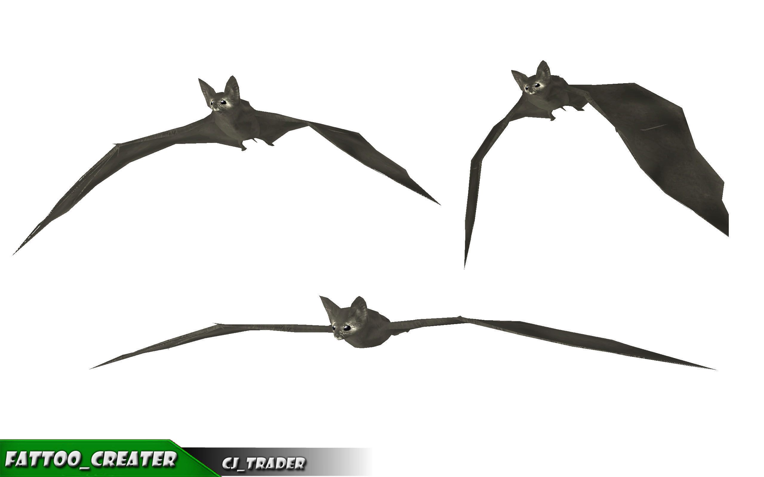 Low-poly Bat Rigged Animated Low-poly 3D model_3