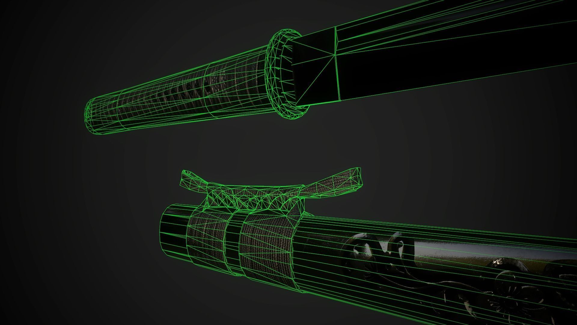 Wakizashi 04 Low-poly 3D model_10