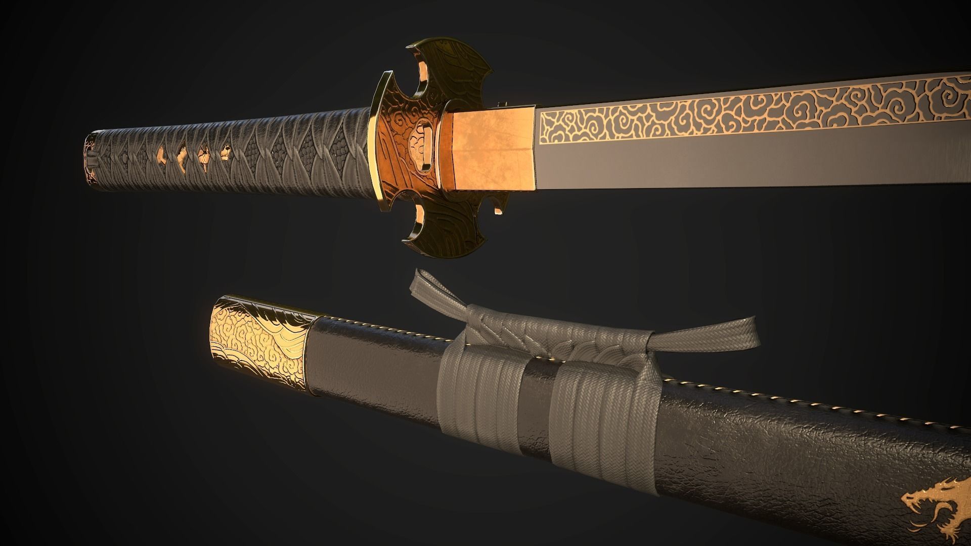 Katana 05 Low-poly 3D model_6