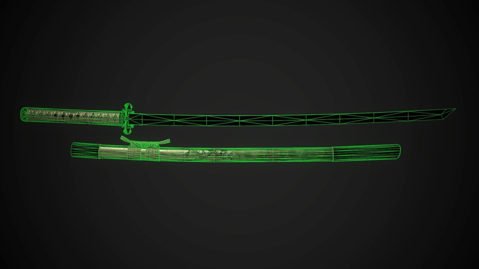 Katana 05 Low-poly 3D model_9