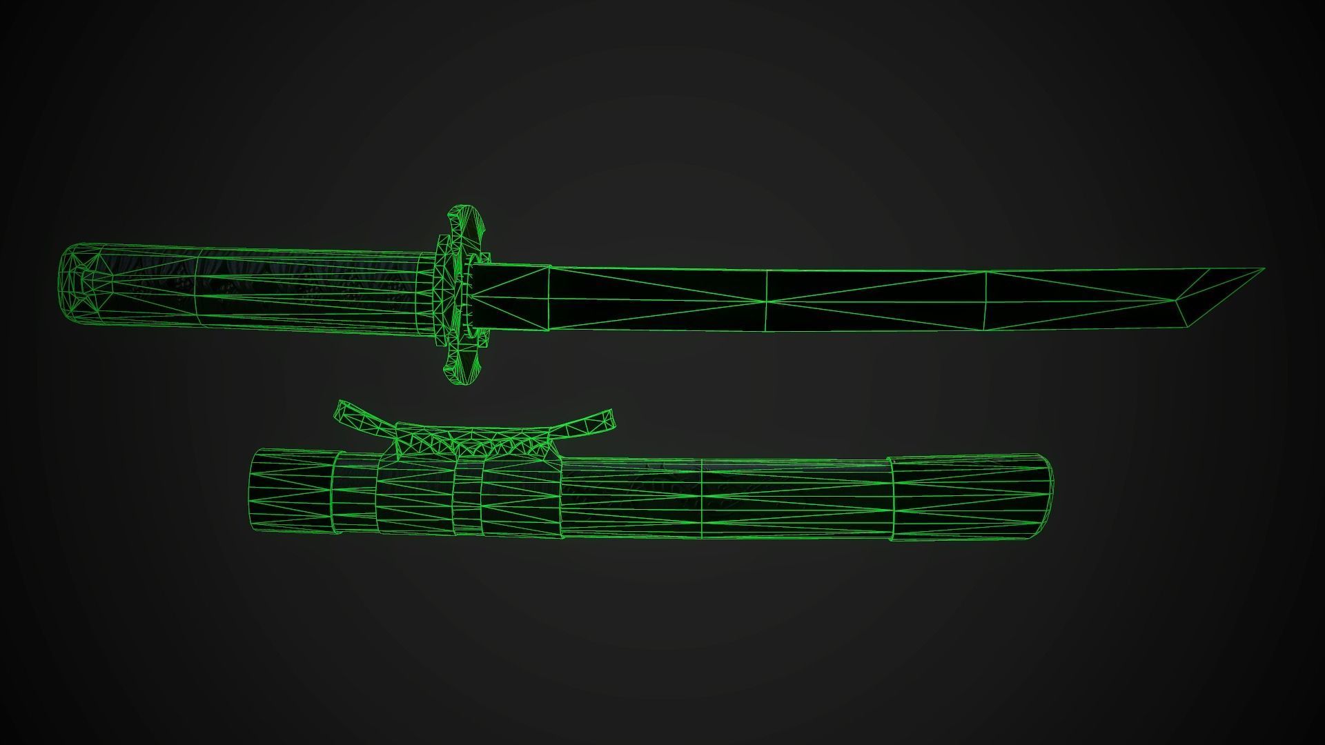 Tanto 05 Low-poly 3D model_9