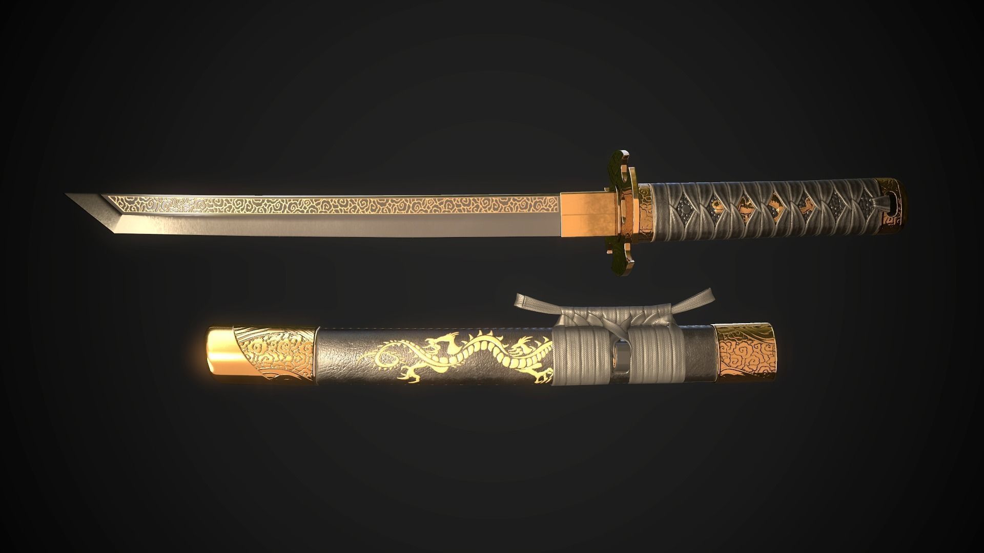 Tanto 05 Low-poly 3D model_2