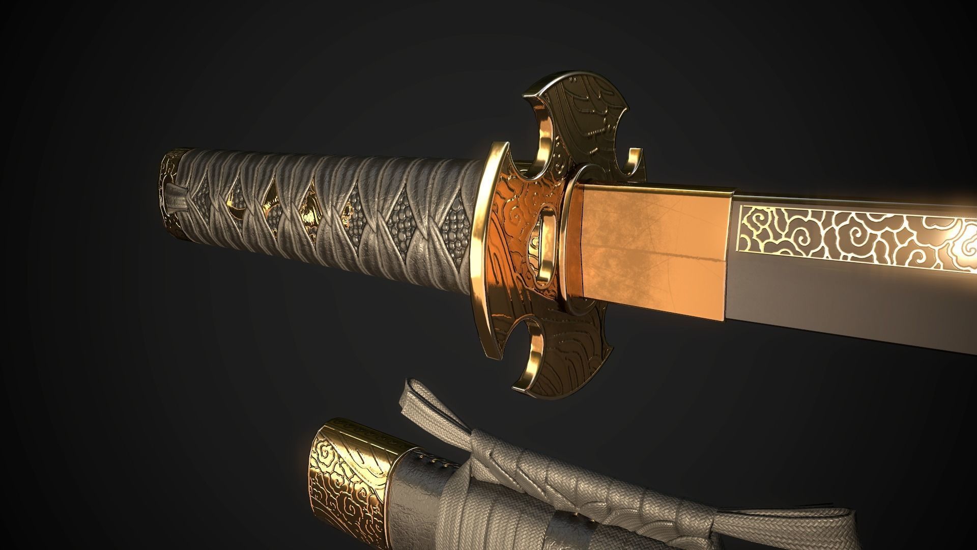 Tanto 05 Low-poly 3D model_6