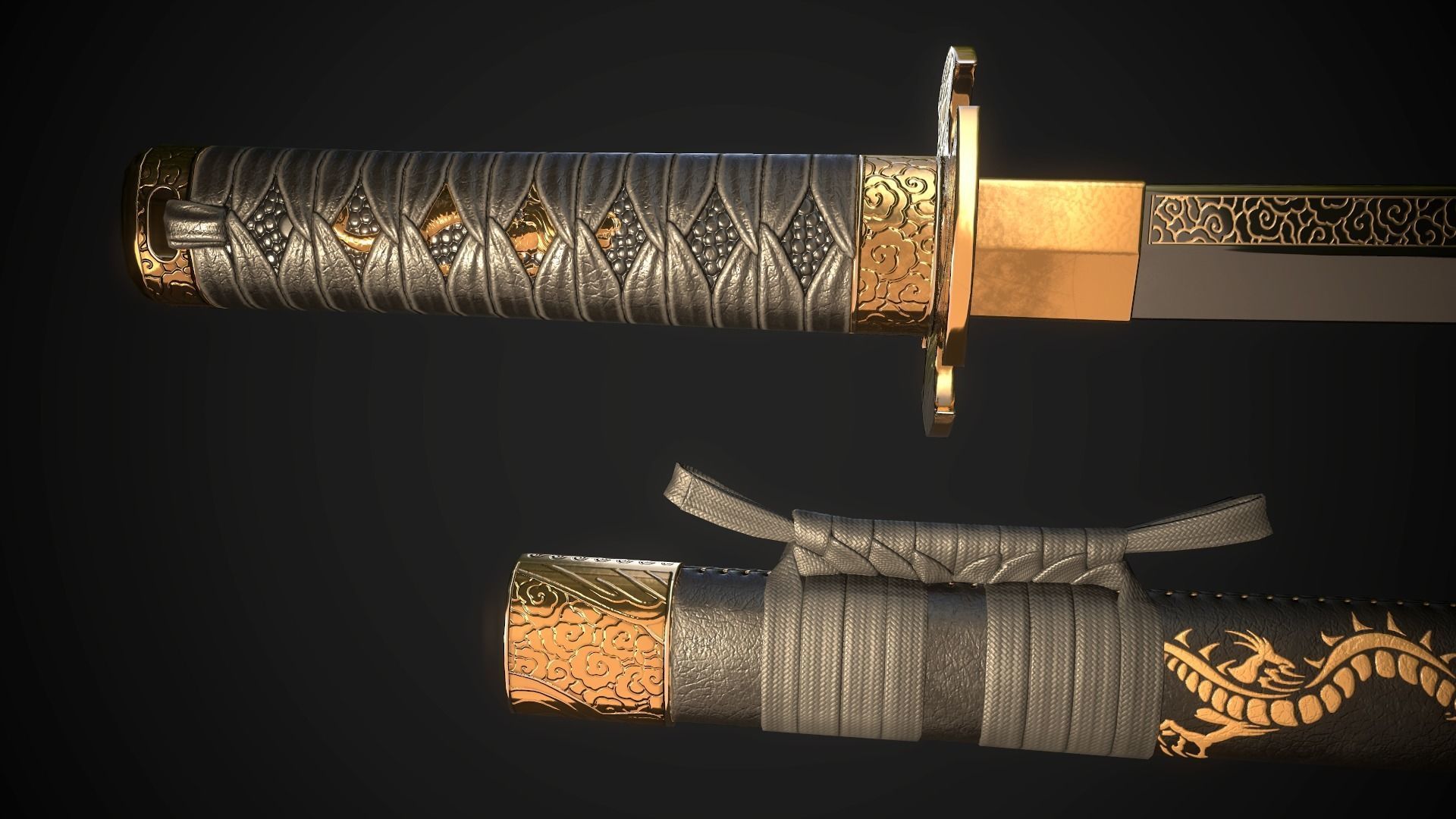 Tanto 05 Low-poly 3D model_5