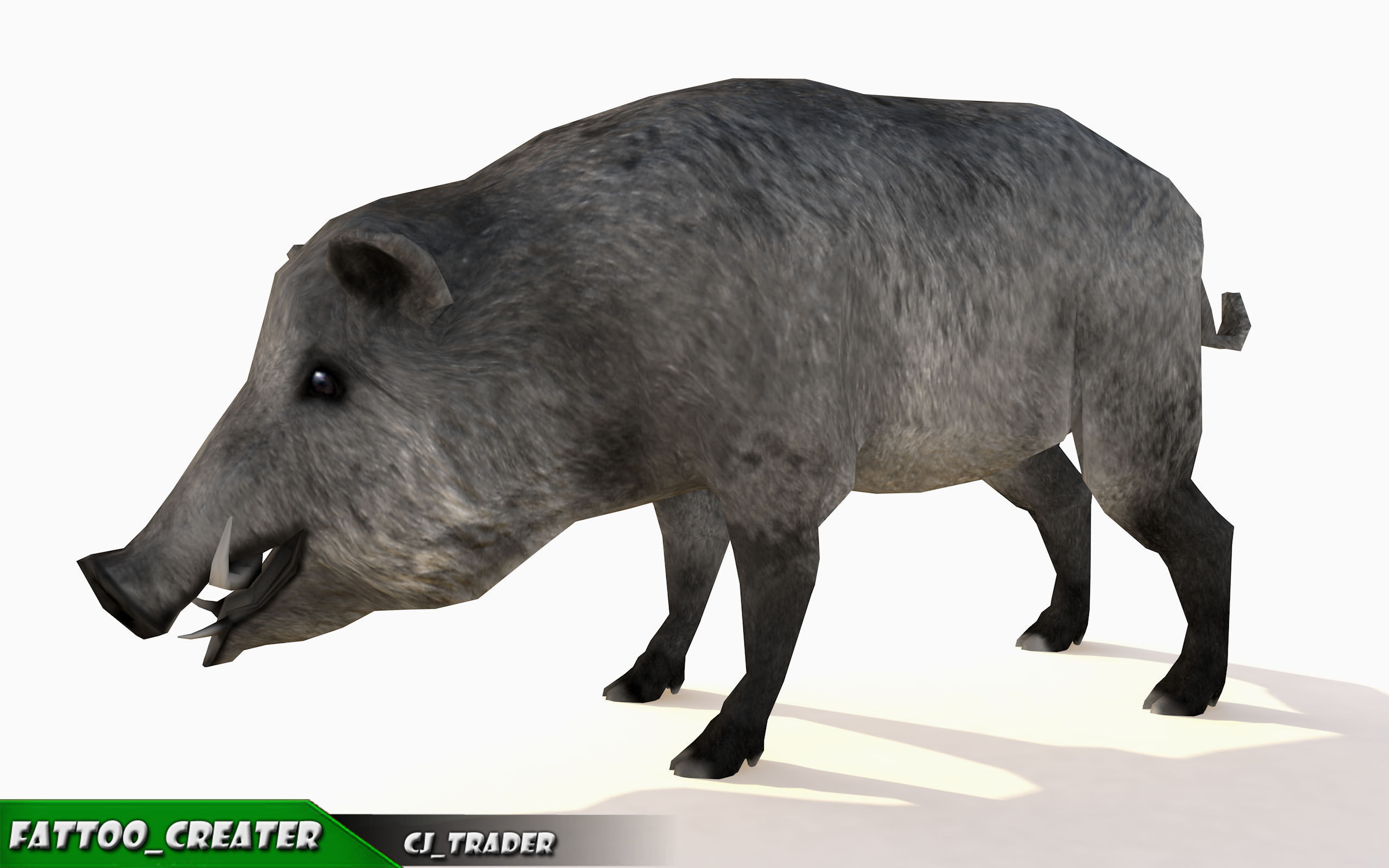 Low-Poly Wild Boar Animated
