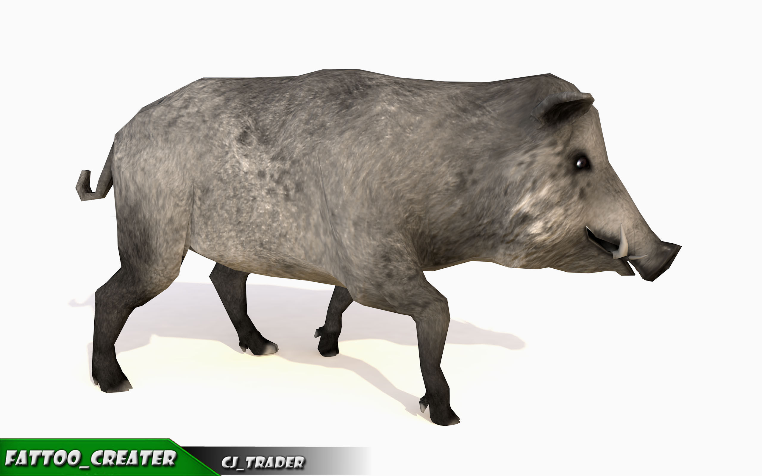 Low-Poly Wild Boar Animated Low-poly 3D model_1