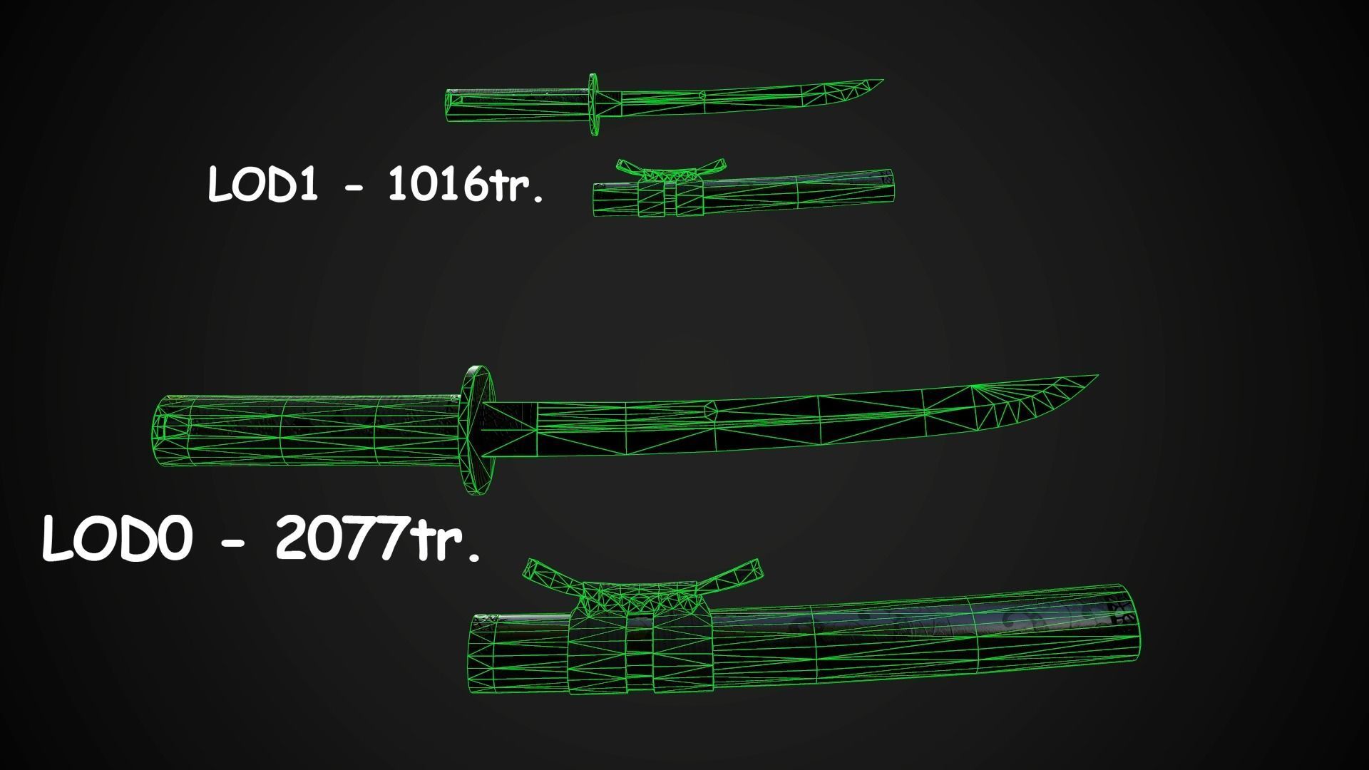 Set of japanese swords 01 3D Model Collection_17