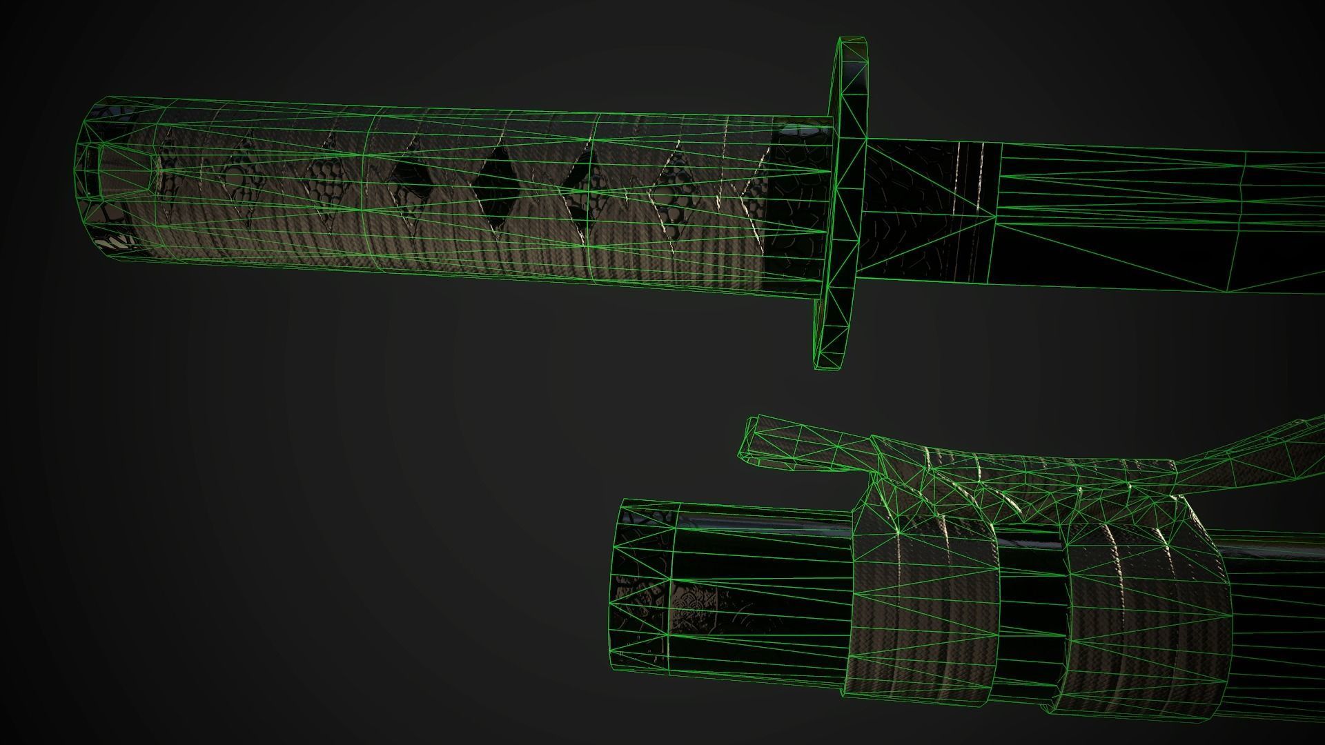 Set of japanese swords 01 3D Model Collection_18