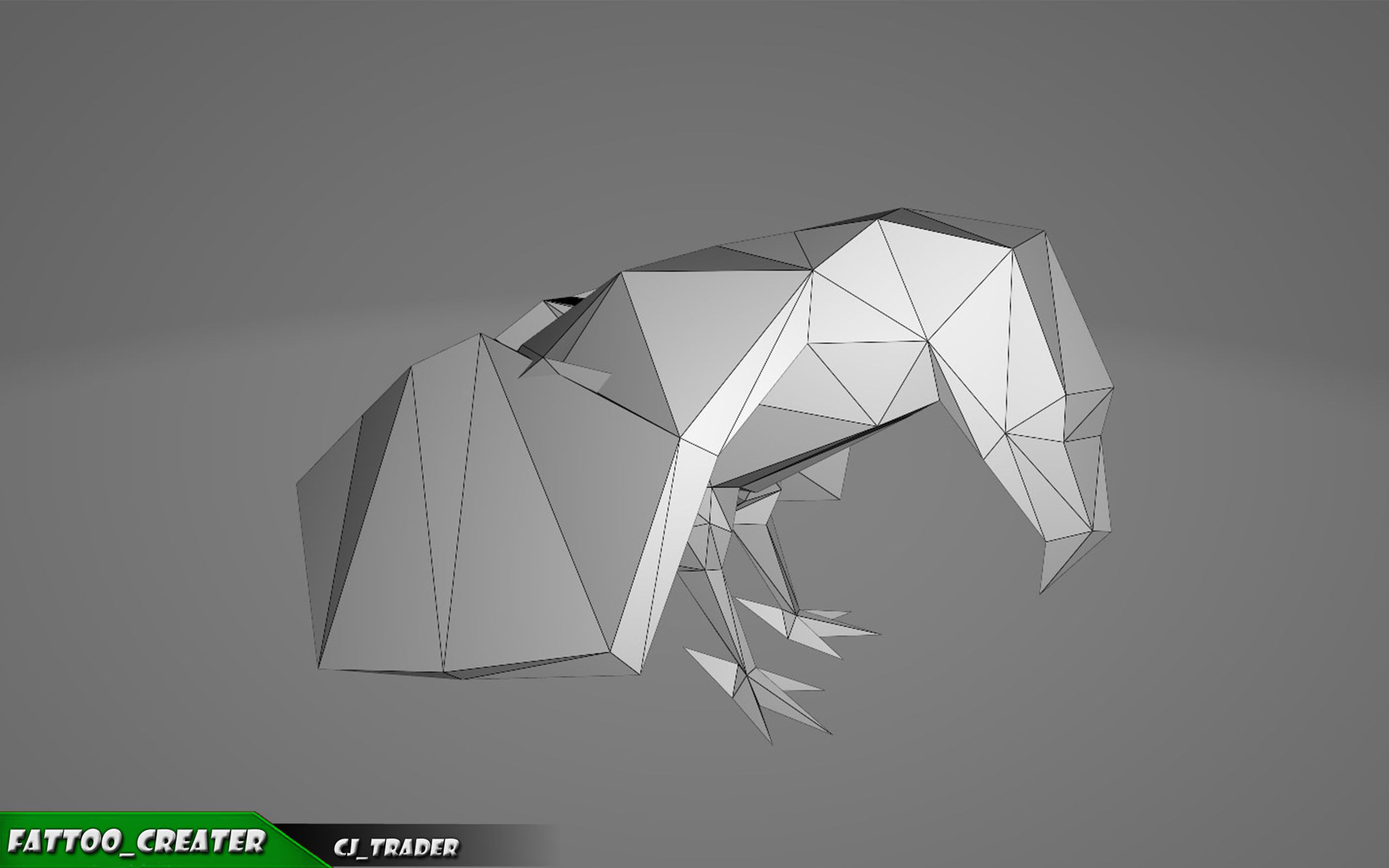 Low-poly Crow Rigged Animated 3D model Low-poly 3D model_5