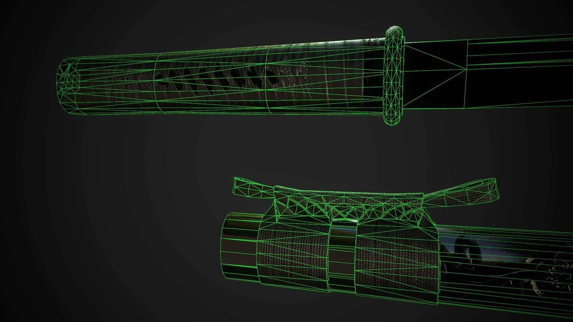 Set of japanese swords 04 3D Model Collection_17
