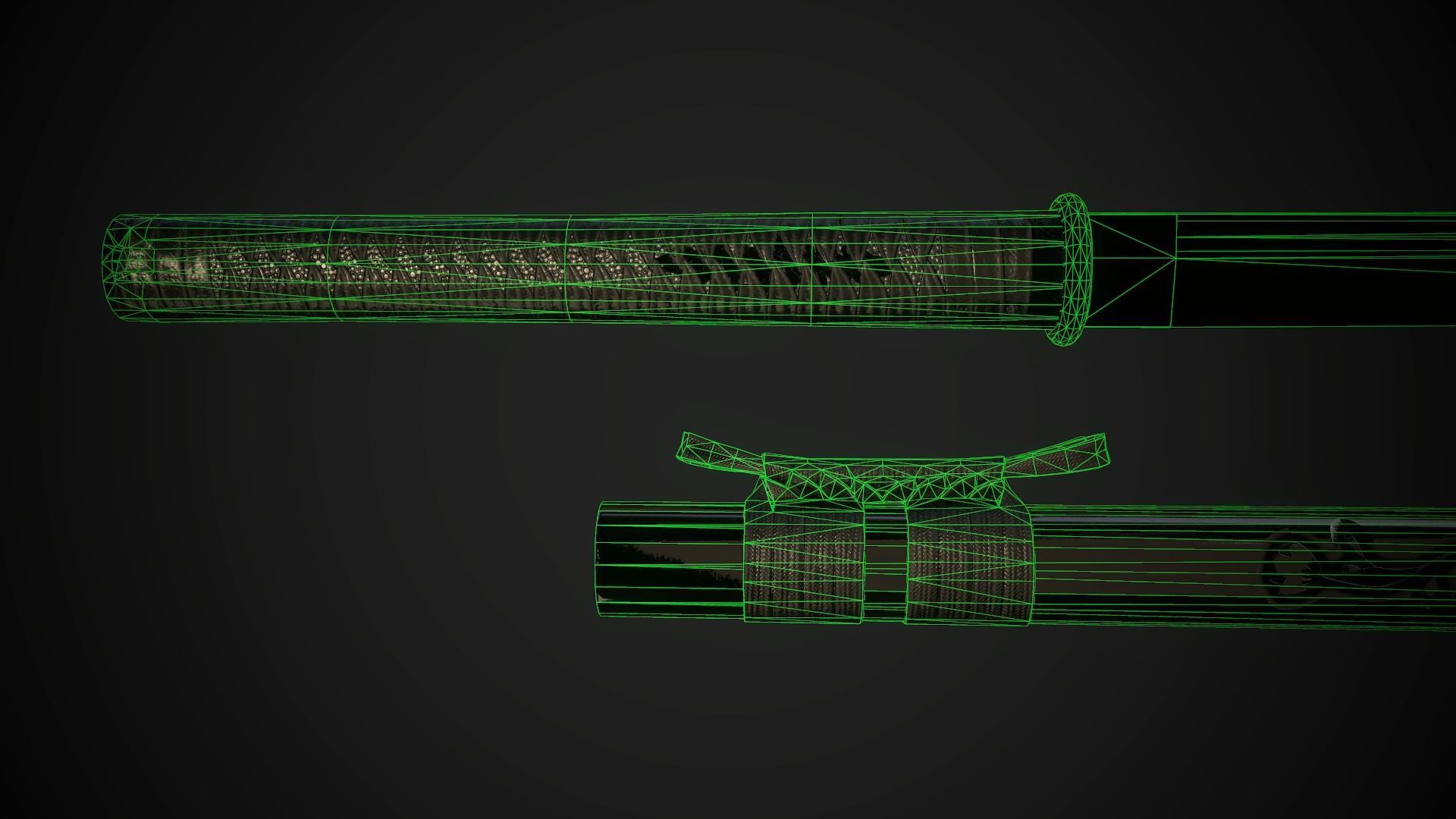Set of japanese swords 04 3D Model Collection_6