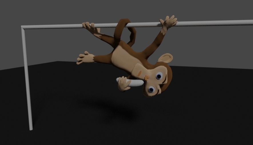 monkey cartoon Free low-poly 3D model_1