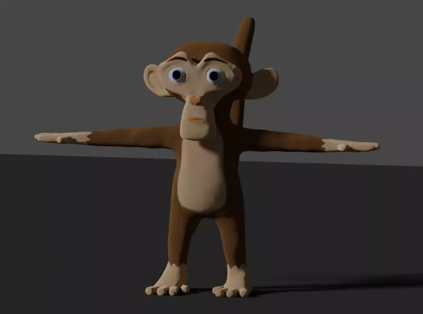 monkey cartoon Free low-poly 3D model_0