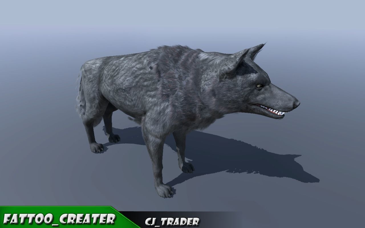 Low-Poly Black Wolf Rigged-Animated 3D Model Low-poly 3D model_3