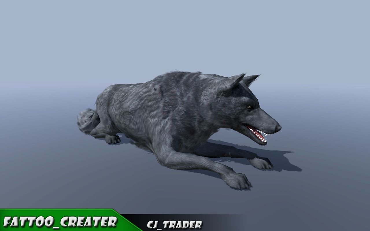 Low-Poly Black Wolf Rigged-Animated 3D Model Low-poly 3D model_4
