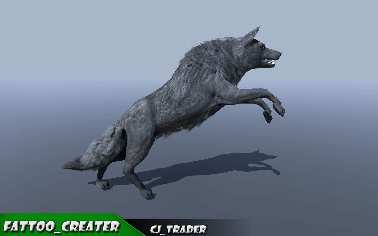 Low-Poly Black Wolf Rigged-Animated 3D Model Low-poly 3D model_6