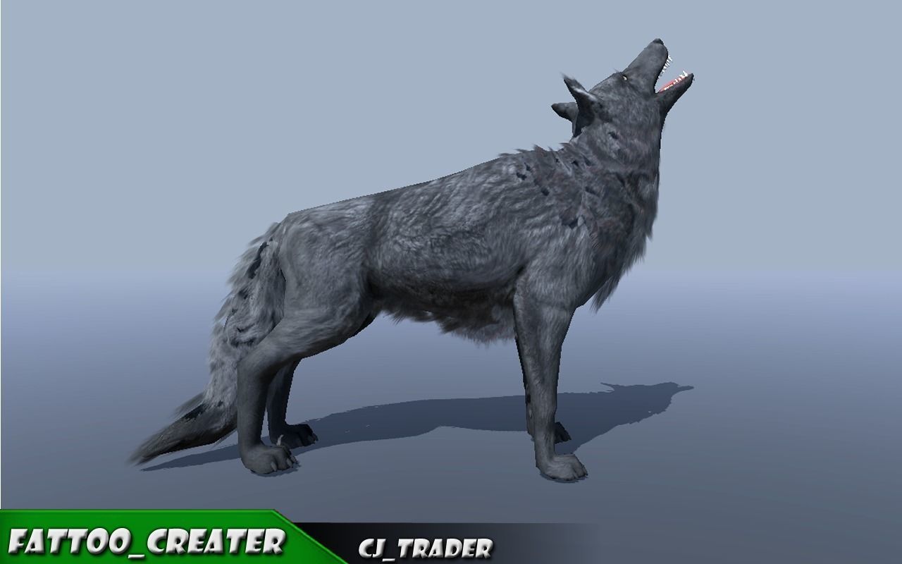 Low-Poly Black Wolf Rigged-Animated 3D Model Low-poly 3D model_2