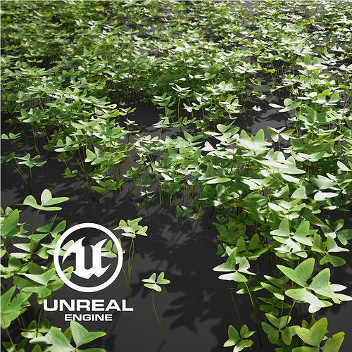 Realistic Grass 15 - UE4 Asset and FBX Files Low-poly 3D model
