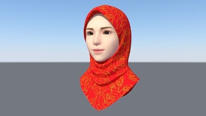 Hijab Model 4 woman wearing 3D model