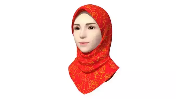 Hijab Model 4 woman wearing 3D model