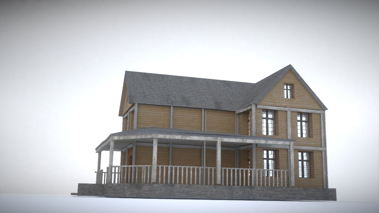 House in snow Low-poly 3D model_18
