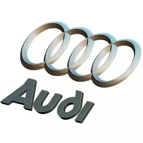 Audi logo car logotype 3D print model