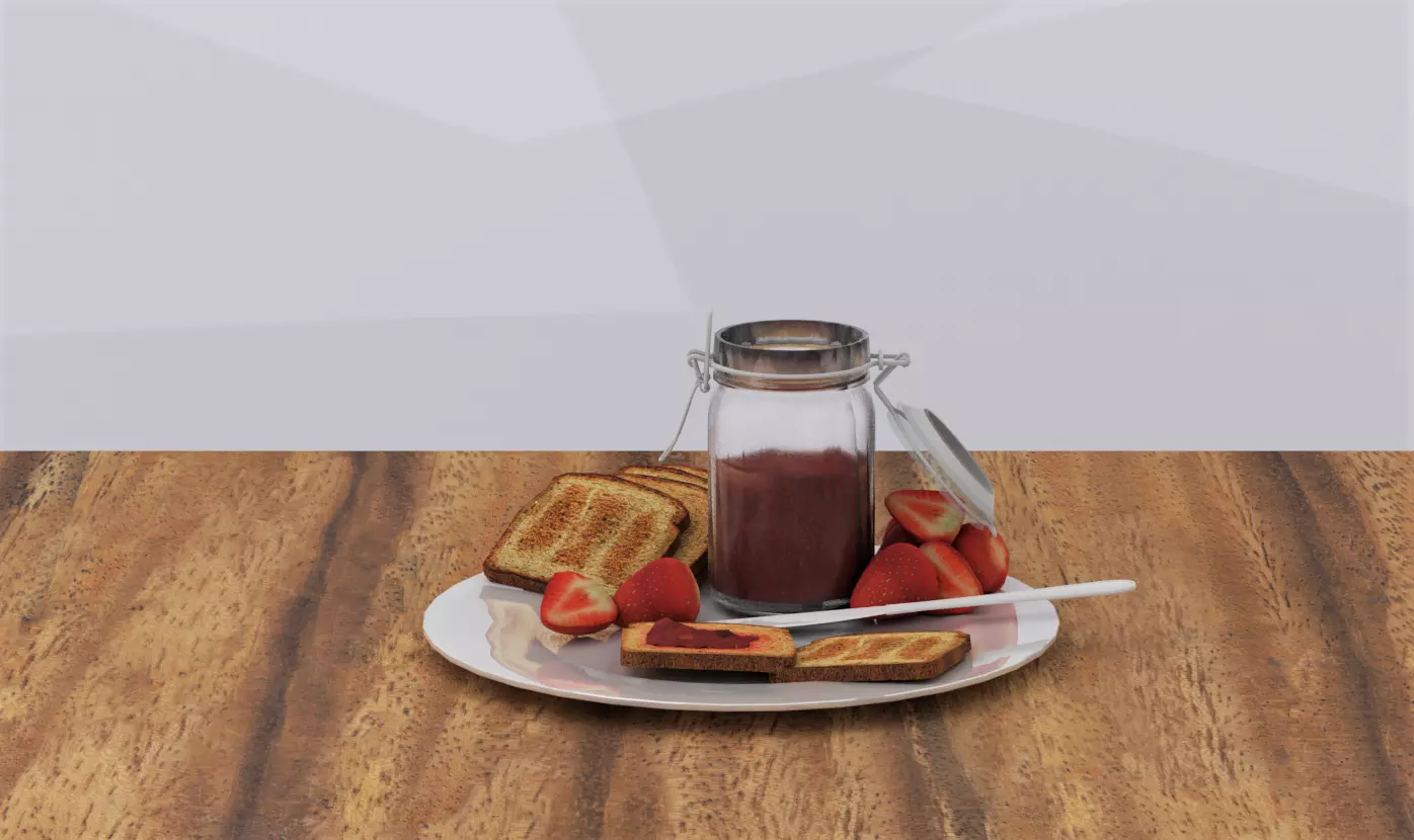 Bread Jam Low-poly 3D model_0