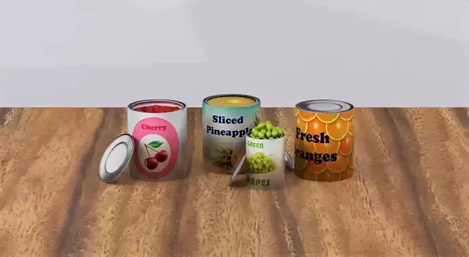 Canned Frozen fruits 3D model