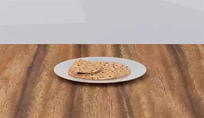 Chapati plate of crackers on wooden table